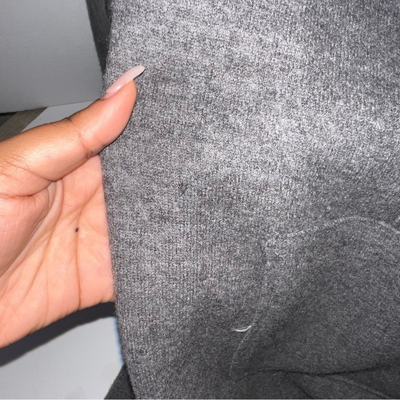 Eileen Fisher Wool Gray Clasp Front Wide Flap Cardigan - Picture 5 of 7